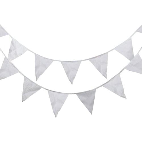 Satin Silk Pennant flags White 80M 200 flags Christmas Decorative wedding decoration Bunting Flag Wedding Banner Party Supplies