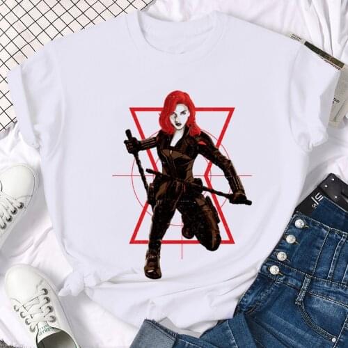 Marvel Movie Super Hero Black Widow T Shirt Men Women Unisex Avengers Natasha Graphic T-shirt Hip Hop Tshirt 90s Top Male Female