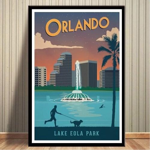 HD Print Painting Home Orlando Poster Travel Decor Canvas Beautiful Poster Modular Pictures Modern Living Room No Frame Wall Art