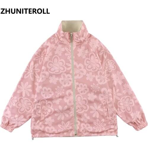 Flower Print 2 in 1 Jacket Men Patchwork Harajuku 2021 Bomber Casual Baseball Coats Streetwear High Street Fashion Tops Clothing