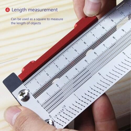 High-precision Hole Scale Ruler T-Rule T Square mm/in Fine Woodworking Scribe Mark Line Tool 200/300/400mm 8/12/16inch