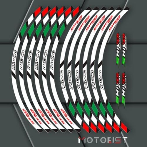 A set of 12pcs high quality motorcycle wheel decals waterproof Reflective stickers rim stripes For APRILIA SHIVER 750 shiver 750