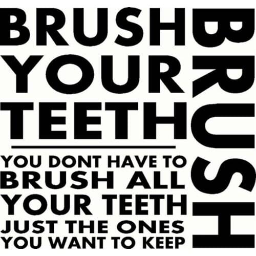 Brush Your Teeth Wall Decals Window Decals Dentist Clinic Wall Stickers Art Mural Removable Vinilos Paredes L719