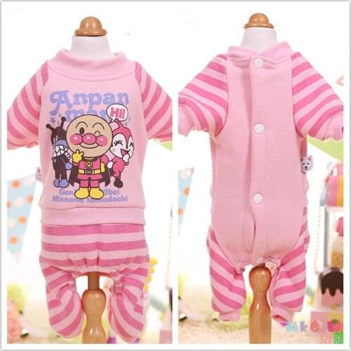 Pet Clothes For Dogs Dog Clothes Jumpsuit Striped Print Pajamas Spring And Autumn Clothing Dog Jacket Fully Shrouded The Belly