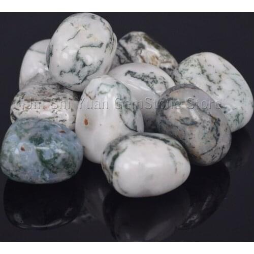 Bulk Tumbled Tree Agate Stone Natural Polished Gemstone Supplies for Wicca, Reiki, and Energy Crystal Healing