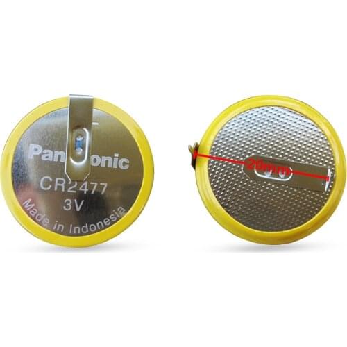 50pcs/lot Original Battery For Panasonic CR2477 3V Lithium Rice Cooker Button Coin Batteries Cell with 2 Soldering Pins CR 2477