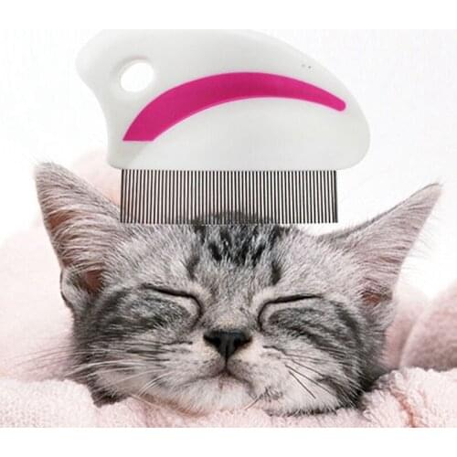 Dog Cat Flea Remover Pet Lice Comb Stainless Steel Puppy Hair Combs White Plastic Handle Pets Grooming Tool Comb for Dogs Cats
