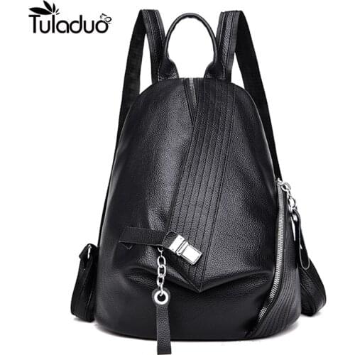 2018 New Fashion Genuine Leather Trend Anti-theft Multi-function Backpack New Version Contracted High Quality High capacity