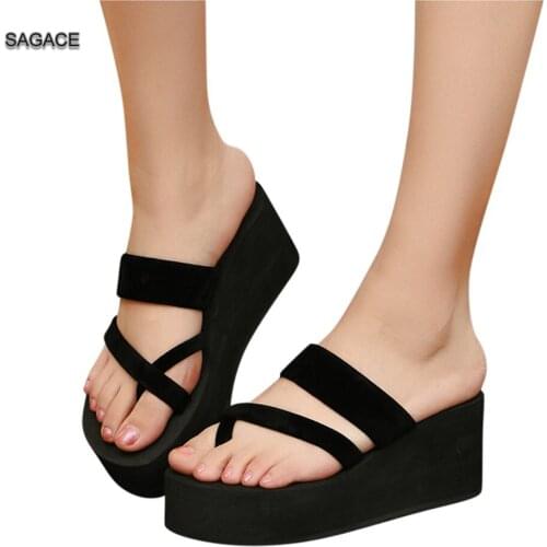 SAGACE Women Wedges Sandals Non-Slip Flip Flops Flat Beach Slippers Shoe Fashion Female Slides Summer Shoes Sandalias Mujer 2020