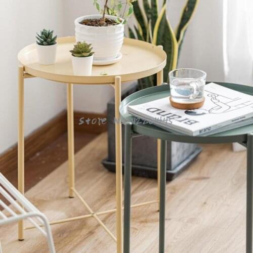 Nordic Tea Table Simple Living Room Side Iron Multifunctional Small Table Simple Small Tea Table Grid Corner Table