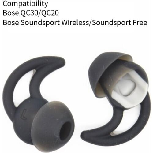 Hiinears Replacement Earbuds for Bose Soundsport Wireless Free QC20 QC30 Earphone Silicone Case earmuffs Earplugs Ear tips wing