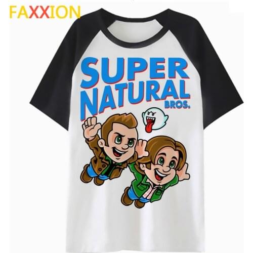 Supernatural dean winchester t shirt femme tshirt harajuku cartoon tops clothing tee t-shirt kawaii graphic female women K4768