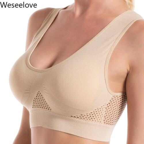 Weseelove Sports Bra Seamless Plus Size Sexy Push Up Bralette Womens Bra Without Frame Bones Top Female Pitted Wireless Bra C1
