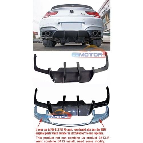 V style Real Carbon Fiber Rear Diffuser For BMW F06 F12 F13 M Grand Coupe 640i 650i 2014UP B371