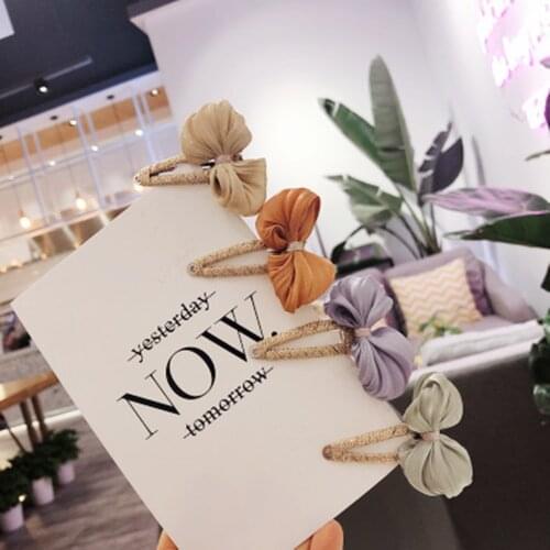 2 Pcs / Set Handmade Bowknot Hair Claw Clips for Women Girls Cute Candy Colors Hairpins Hair Accessories Barrette Metal Trendy