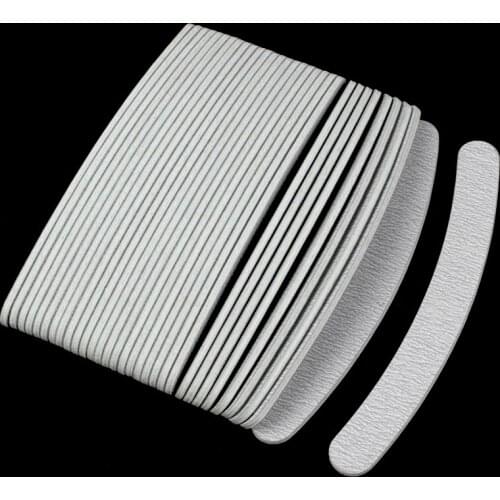 100pcs/lot Nail Files Curved Nail Buffer Gel Polishing Durable Buffing Nail Art Accessories Grey Sanding Nail Files For Manicure