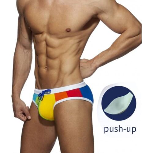 2021 Mens Triangle Sexy Swim Shorts With Cup Quick-Drying Beach Bikini Swimsuit Men Summer Swimming Hot Spring Vacation Shorts