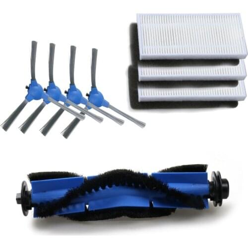 3*Filter+4* Side Brush+1*Main Brush For Eufy Robovac 11S, RoboVac 30 Dust Filters Side Brushes Replacement Parts Accessories