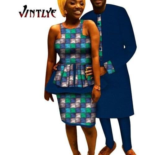 The new best-selling African womens dress Bazin Riche mens jacket suit lovers' dress printed jacket wyq453