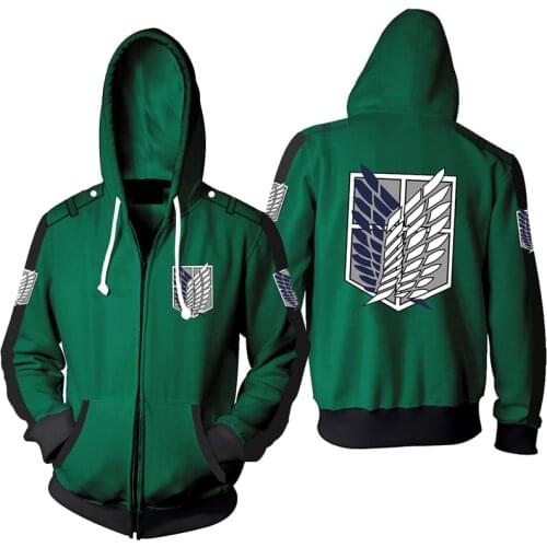 Anime Attack on Titan Unisex Cosplay Costume Hoodie Scouting Legion Hooded Jacket Coat Sweatshirt Sportwear