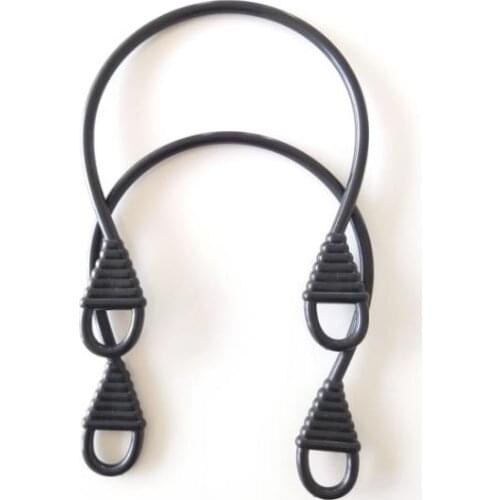 Bamboo looking plastic handle bag black color A26