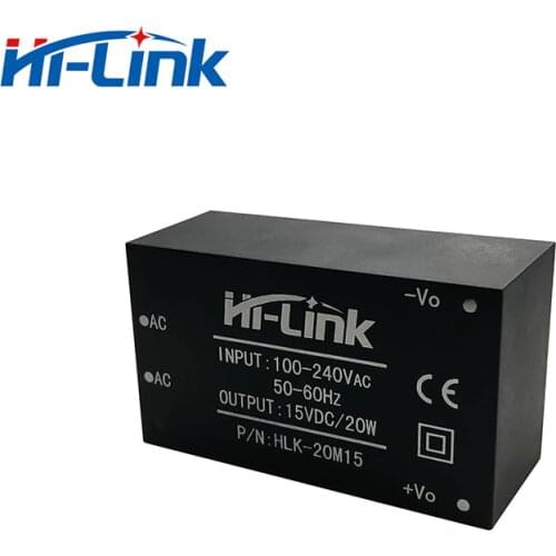 Free Ship 10pcs/lot 220V 110V to 15V 1.3A output AC DC switching power supply pcb mounted HLK-20M15