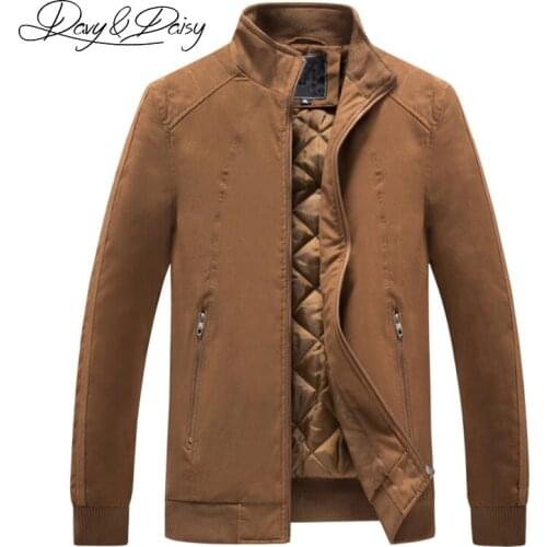DAVYDAISY New Arrival High Quality Faux Leather Jacket Men Autumn Winter Stand Collar Men Coat Casual Dress Coat 4XL DCT-252