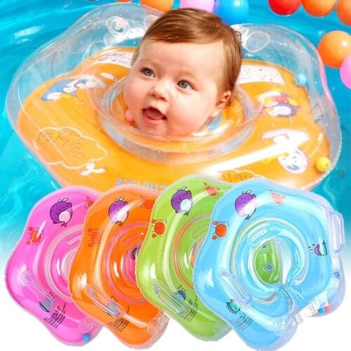 Baby Swimming Accessories Neck Ring Tube Safety Infant Float swim Circle Big Dolphin Inflatable Hose for Kids Bathing