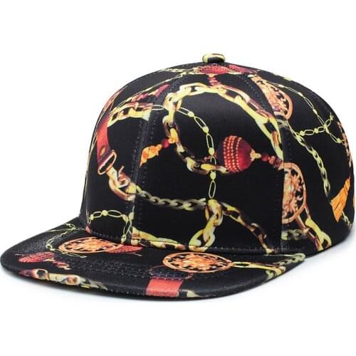 Women Men Lantern Chain Print Cappellino Baseball Caps Cotton Outdoor Fashion Snapback Trucker Cap Black Gorras