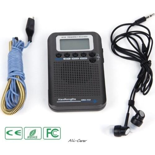 HRD-737 Digital LCD Display Full Band Radio Portable FM/AM/SW/CB/Air/VHF World Band Stereo Receiver Radio with Alarm Clock