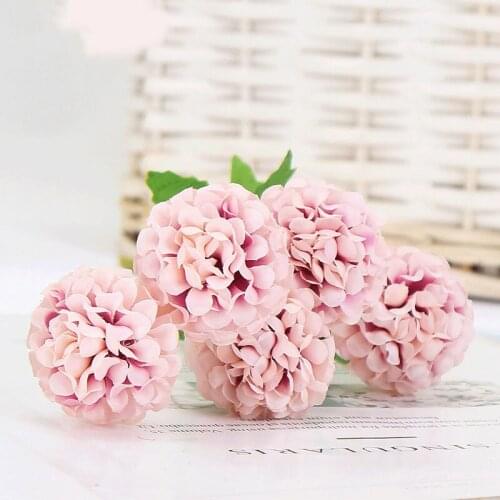 5 Head Artificial Hydrangea Flower Diy Wedding Decoration Silk Fake Flower Bride Holding Small Bouquet Living Room Decoration