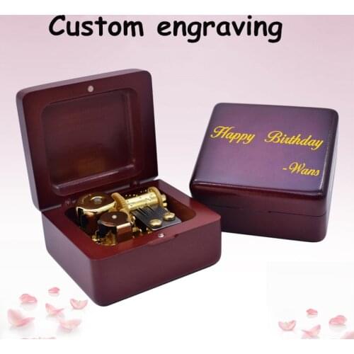 Custom carved wood music box wholesale retail boutique practical birthday Christmas gift company group purchase DIY