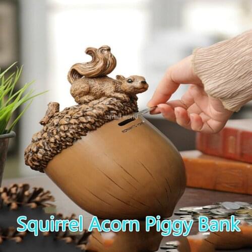 Squirrel Acorn Money Box Cute Coin Piggy Bank Home Decoration Piggy Bank for Kids Anime Piggy Bank Childrens Gril Birthday Gift