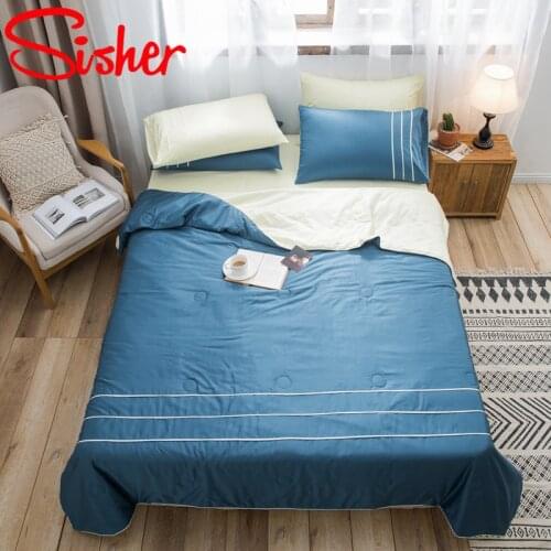 1pcs Stripe Print Quilts Summer Thin Breathable Comfortable Comforter Modern Brief Soft Blanket (Not Bed Sheet and Pillow case)