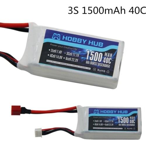 High Power 3S Lipo Battery 11.1v 1500mAh 40C 11.1 v Rechargeable Lipo Battery For RC Car Airplane Helicopter T/XT60/JSTPlug