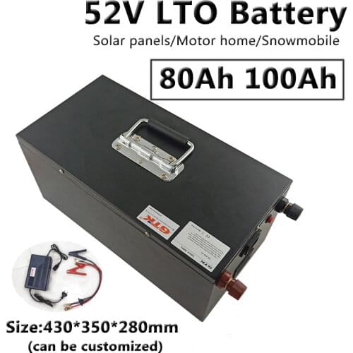 GTK 52V 80Ah 100Ah LTO Lithium Titanate Battery Pack 20,000 cycle with BMS for sea fishing boat machine+10A charger
