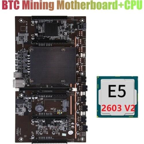 BTC X79 H61 Mining Motherboard+E5-2603 V2 2011 CPU 5X PCI-E 8X LGA 2011 DDR3 Support 3060 3080 GPU for BTC Miner