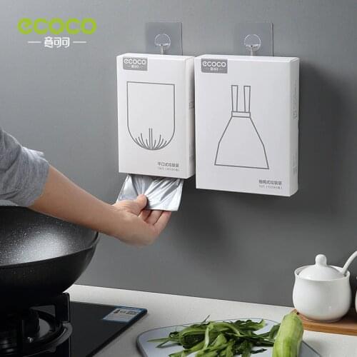 ECOCO Garbage Bag Household Portable Kitchen Accessories Garbage Bag Flat Mouth Drawstring Automatic Closing Large Plastic Bags