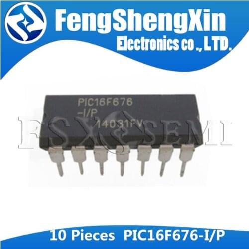 10pcs/lot PIC16F676-I/P DIP14 PIC16F676 DIP PIC16F676-IP DIP-14 8-Bit CMOS Microcontrollers