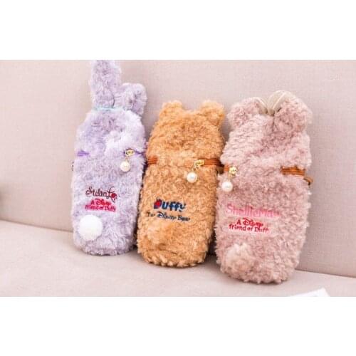 Cute cartoon Duffy bear plush cup bag thermos mug oblique bag water cup set