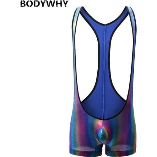2020 Fashion Mens Sexy Underwear Multicolor Printing Mens Overall Fitness Clothes Wrestling Dress Male Bodysuit Sexy Underwear