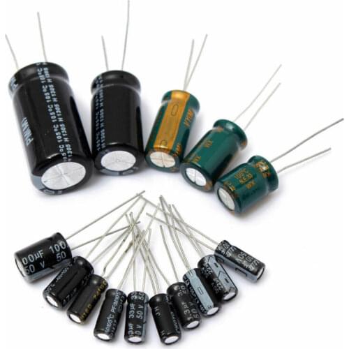 120Pcs/lot 15Value 50v 1uF-2200uF Electrolytic Capacitor Kit