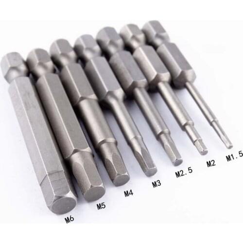 8pcs Hex Head Long Allen Bit Set Quick Connect Shank impact driver drill Magnetic 1.5-8mm Head Screwdriver Bits Electric Driver