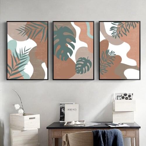 Nordic Minimalist Abstract Leaf Wall Art Printed Canvas Painting Gifts Posters and Prints for Living Room Interior Home Decor