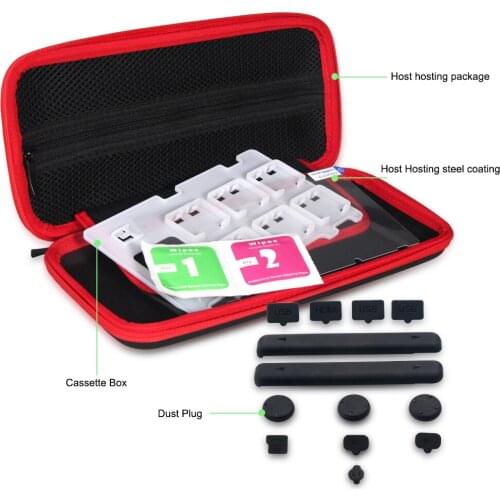 Portable EVA Storage Carry Bag Dust Proof Kit Expansion Card Slot Tempered Screen Protector for Nintend Switch Protective Kit