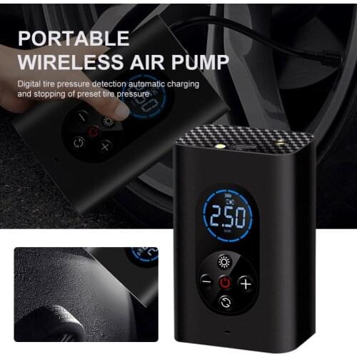 Portable Tire Inflator Cordless Air Pump Rechargeable 150PSI Electric Handheld Inflatable Tire Pump for Car Motorcycle Bike Ball