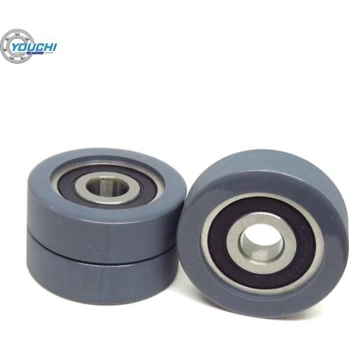 2pcs OD 40 mm PU Coated Roller With 6200RS Bearing 10x40x12 PU620040-12 Urethane Soft Rubber Covered Wheel Pulleys