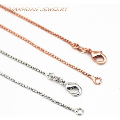 Romantic Gifts Copper Stainless Steel Choker 1mm Chain For Women Charms Necklace Chains Link Party Gifts Jewelry 18inch B3384