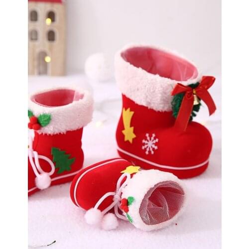 Christmas boots candy box chocolate can kindergarten childrens gift Christmas Eve apple box creative Christmas tree