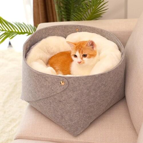 Pet sleeping nest Cat bed Cat house Pet dog house Cat stool Cat Cotton pet supplies Soft and comfortable winter house for puppy